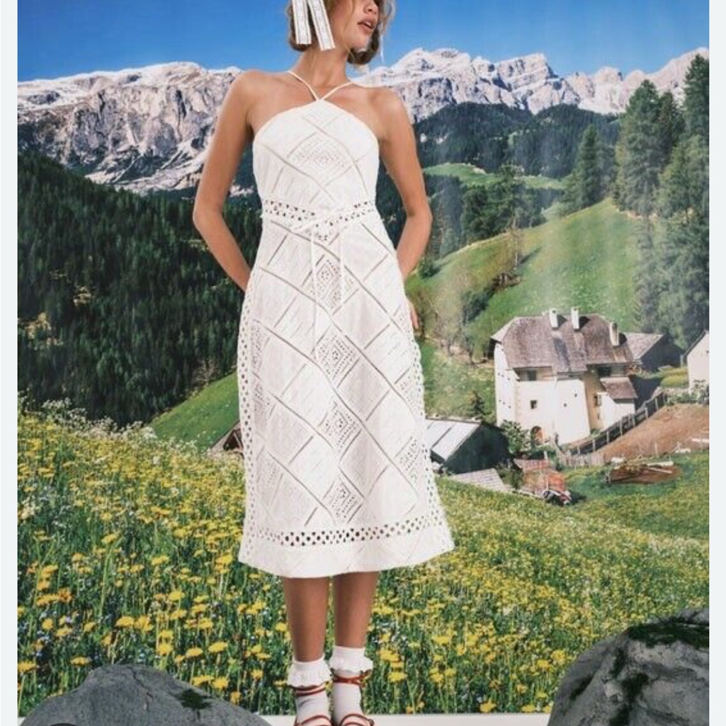 For Love And Lemons White Halter Sundress Resort Wear